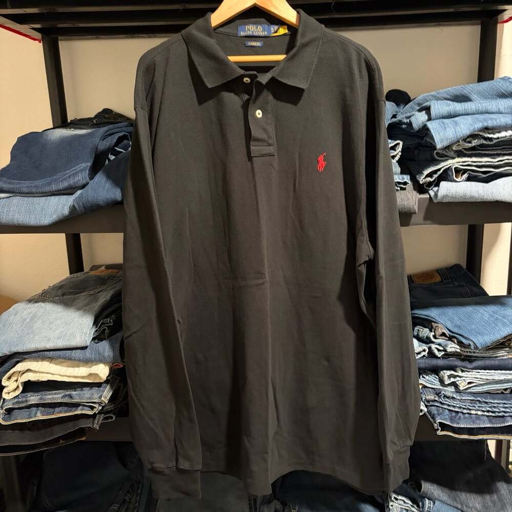 Polo Ralph Lauren Long Sleeve Polo Shirt Size XL Black